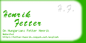 henrik fetter business card